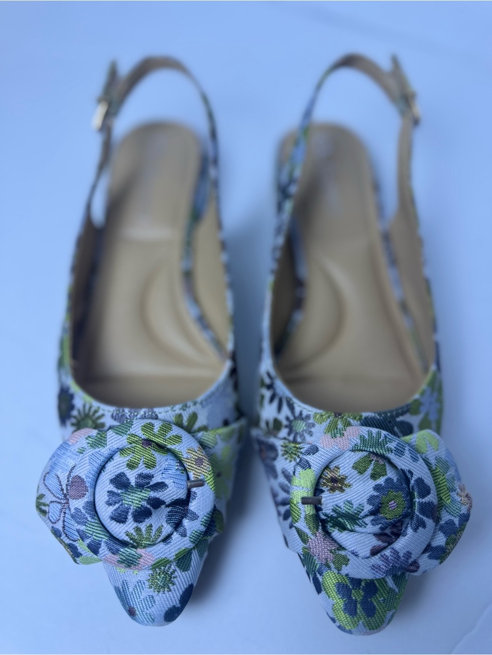 By Laundry Floral Tapestry Slingback Buckle Shoes 7.5